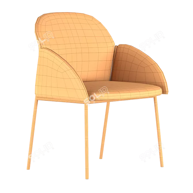 Stylish Enzo Armchair - Modern Comfort 3D model image 3