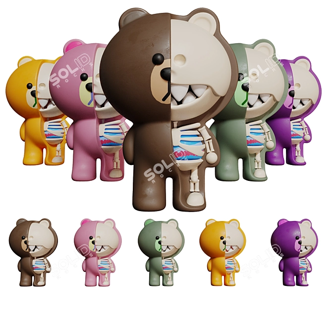 Xxray Plus Brown Bear Model 3D model image 1