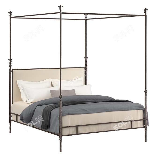 Elegant California King Branwen Bed 3D model image 1