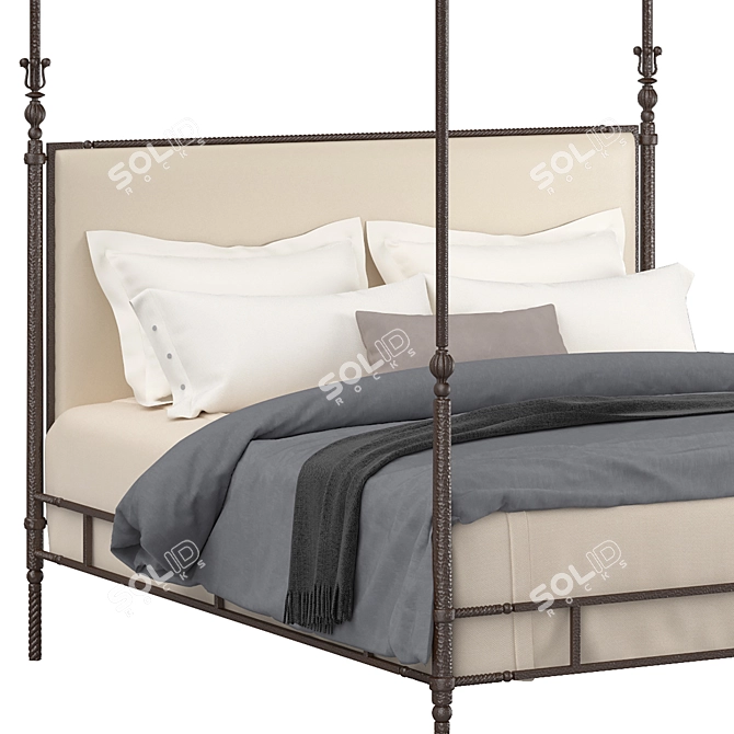Elegant California King Branwen Bed 3D model image 2