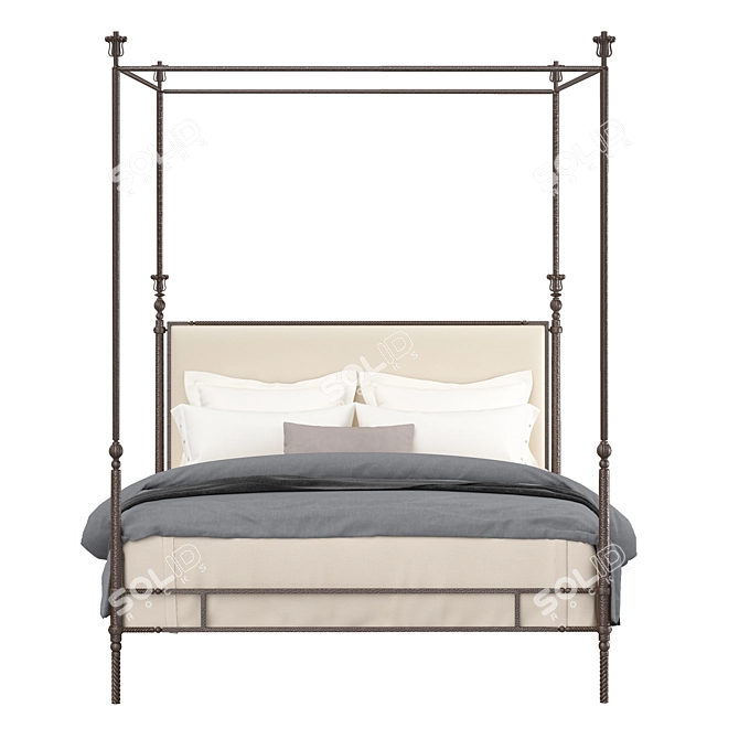 Elegant California King Branwen Bed 3D model image 3