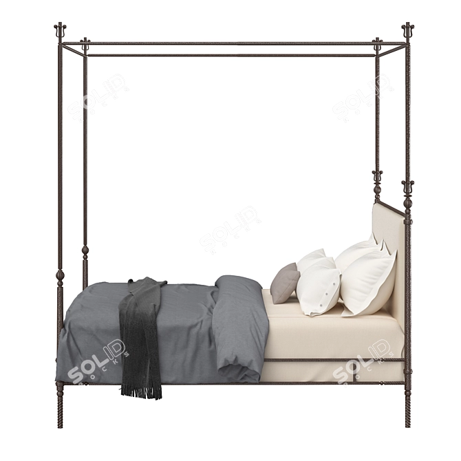 Elegant California King Branwen Bed 3D model image 5