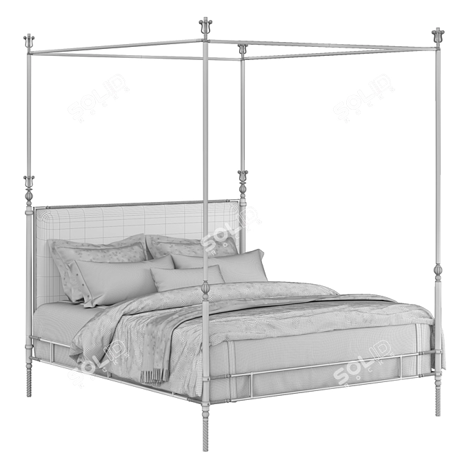 Elegant California King Branwen Bed 3D model image 6