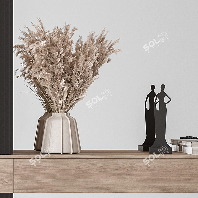 Modern Black Wood Entryway 3D model image 2