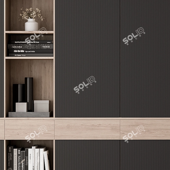 Modern Black Wood Entryway 3D model image 3