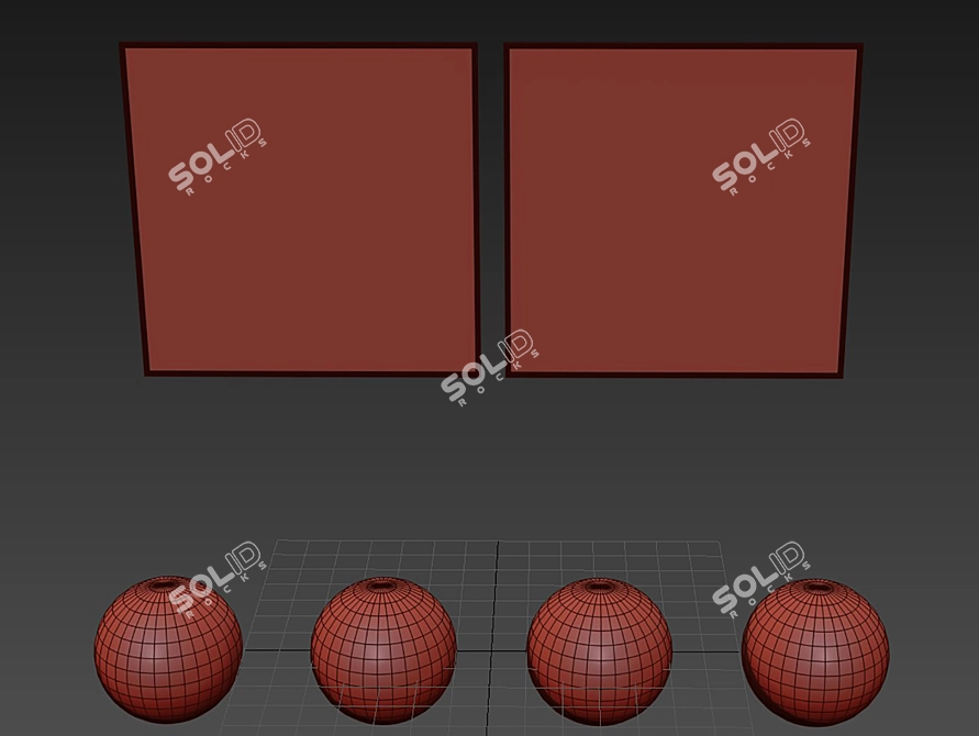 Modern Artwork Set with Frames 3D model image 4