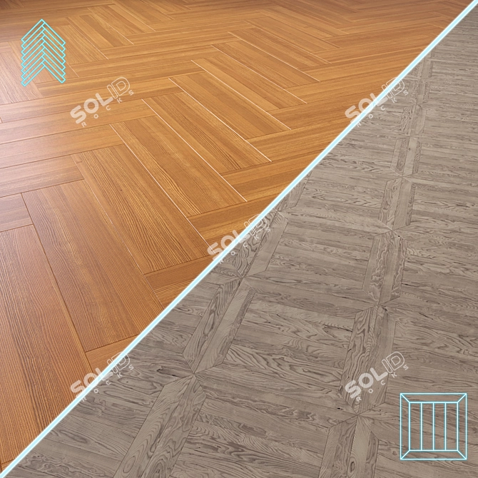 Wood Floor 3D Model Kit 3D model image 1