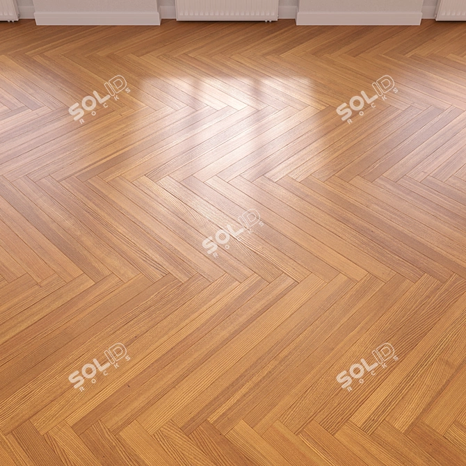 Wood Floor 3D Model Kit 3D model image 2