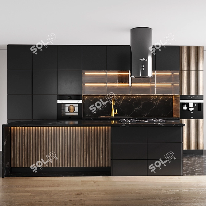 Modern Kitchen Island Package 3D model image 1