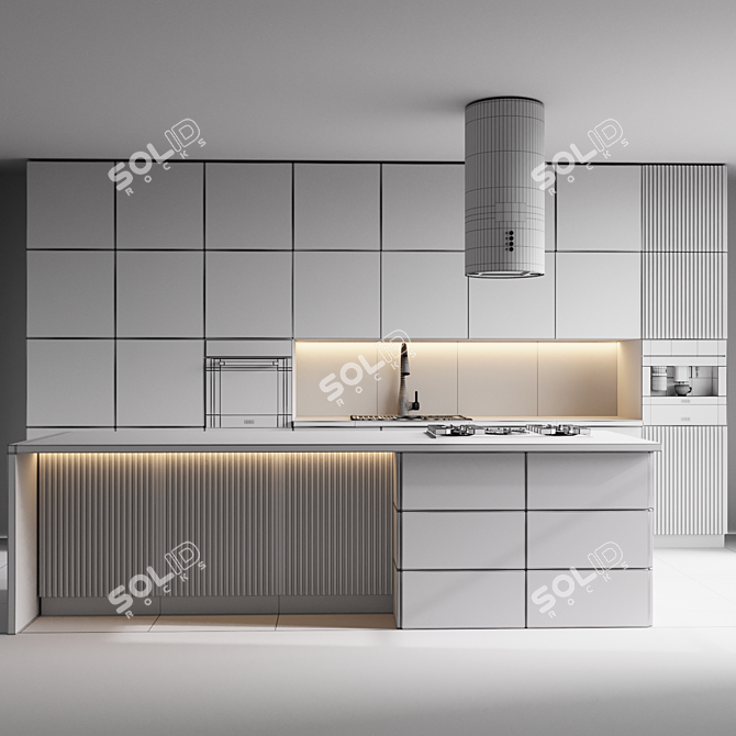 Modern Kitchen Island Package 3D model image 5