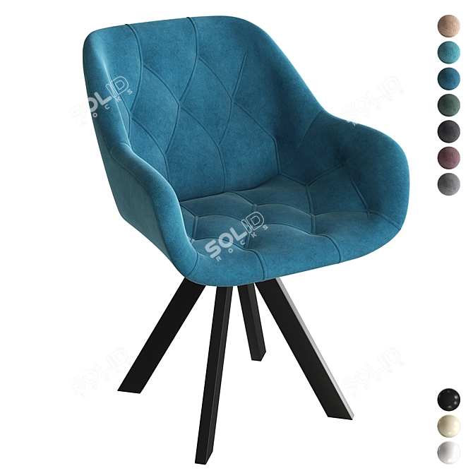 Chelsea Lounge Chair Metal Legs 3D model image 1