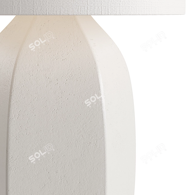 Modern White Ceramic Table Lamp 3D model image 2