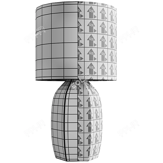 Modern White Ceramic Table Lamp 3D model image 3