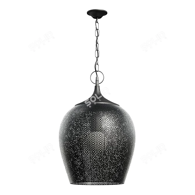 Charcoal Lace-Cut Pendant, Small 3D model image 1