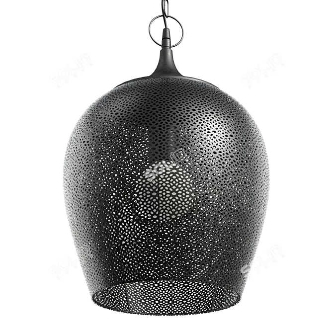 Charcoal Lace-Cut Pendant, Small 3D model image 5