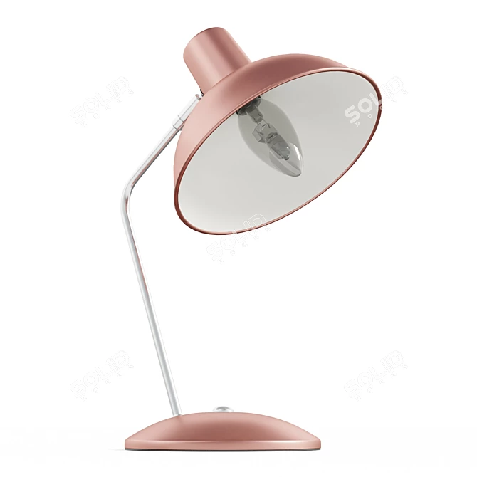 Blush Pink Brass Desk Lamp 3D model image 5
