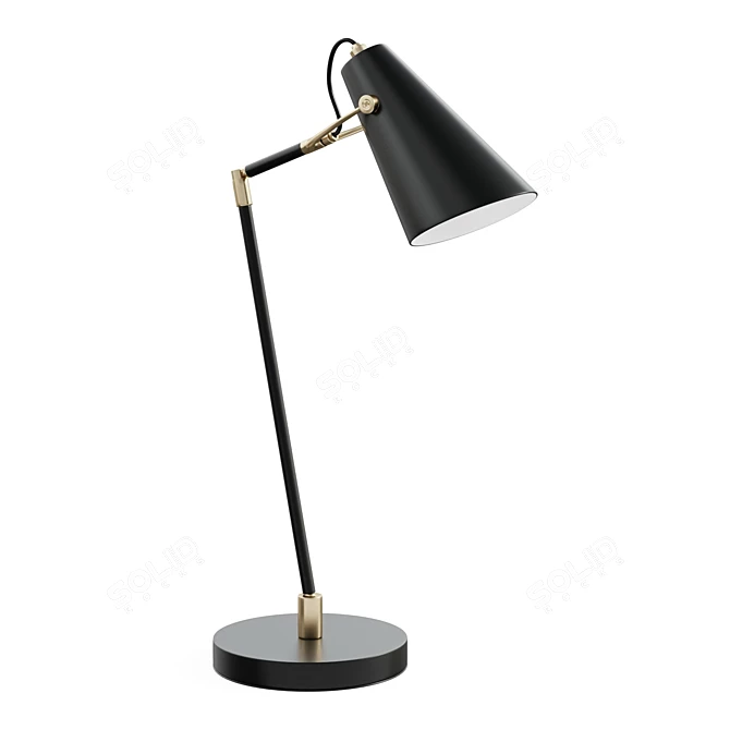 Modern Black Brass Desk Lamp 3D model image 1