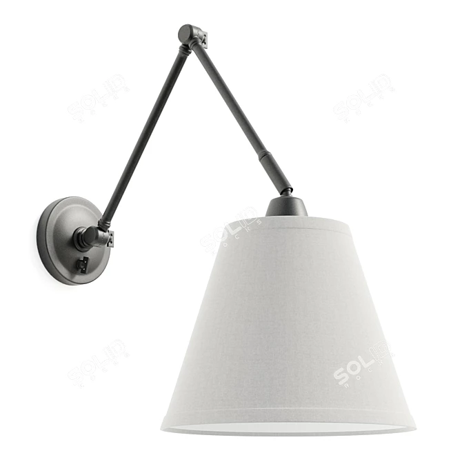 Adjustable Arm Reading Wall Lamp 3D model image 1