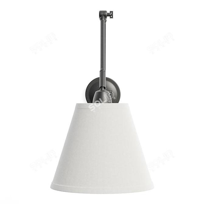 Adjustable Arm Reading Wall Lamp 3D model image 2