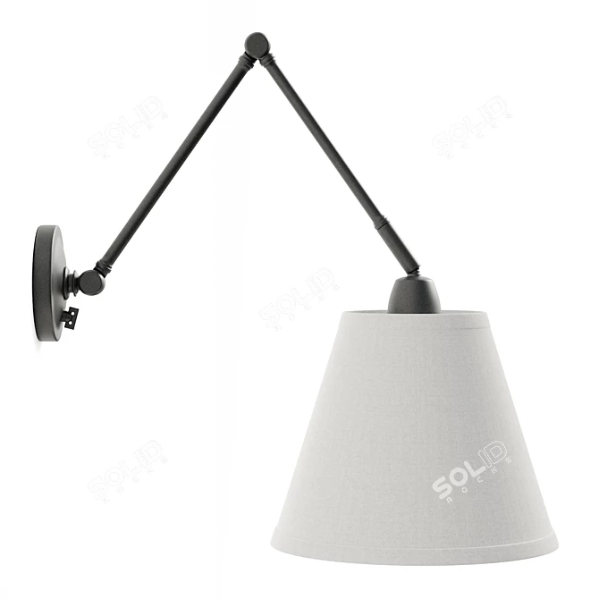 Adjustable Arm Reading Wall Lamp 3D model image 3