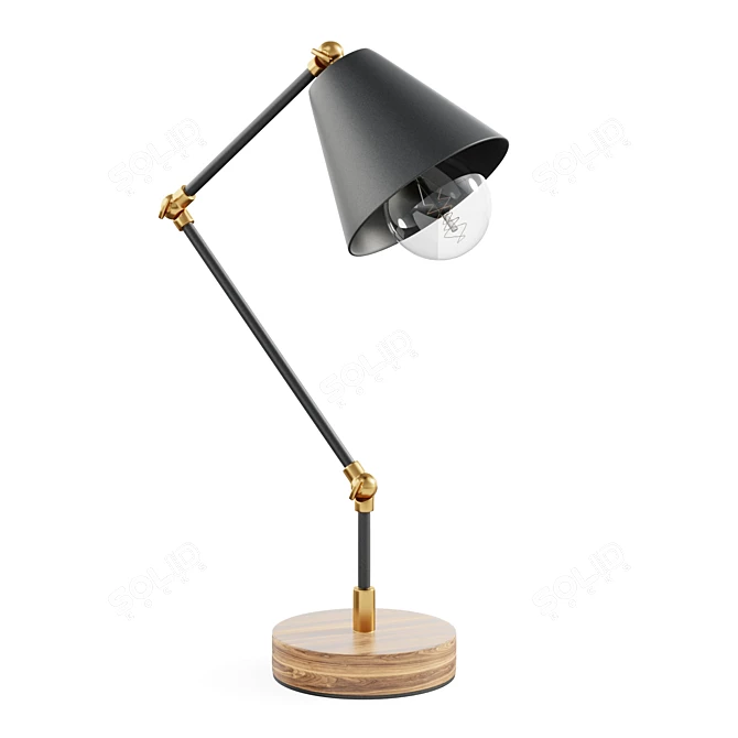 Adjustable Vintage Desk Lamp 3D model image 1