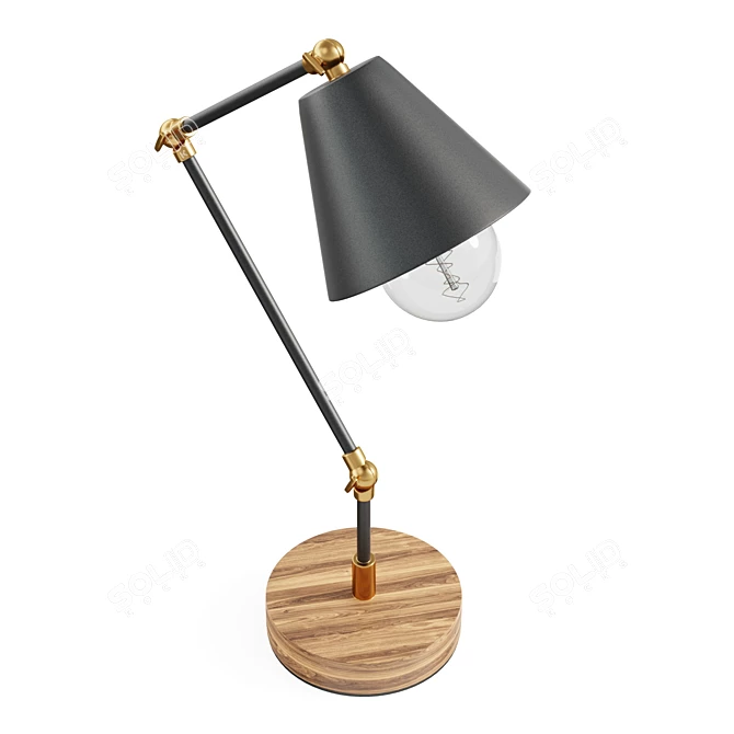 Adjustable Vintage Desk Lamp 3D model image 4