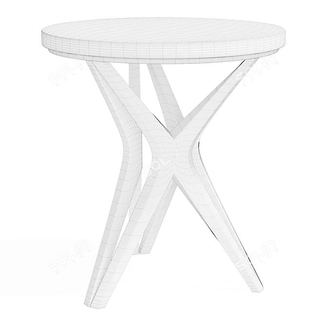 Ivory Limestone Top Accent Table 3D model image 6