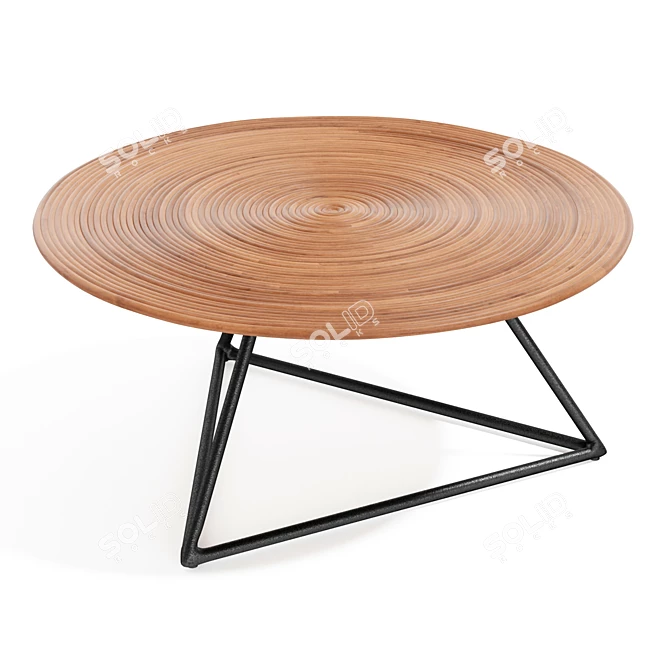 Rattan Spiral Coffee Table 3D model image 1