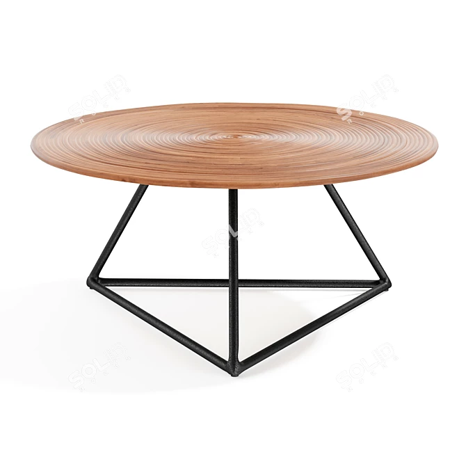 Rattan Spiral Coffee Table 3D model image 3