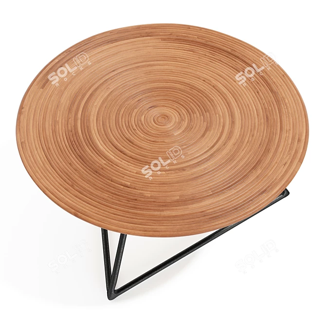 Rattan Spiral Coffee Table 3D model image 4