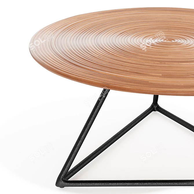 Rattan Spiral Coffee Table 3D model image 5