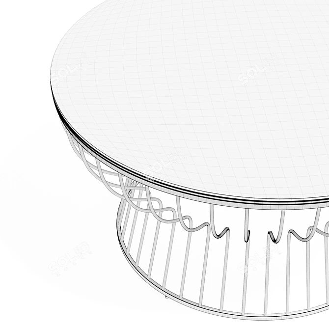 Elegance Pillar Glass Coffee Table 3D model image 6