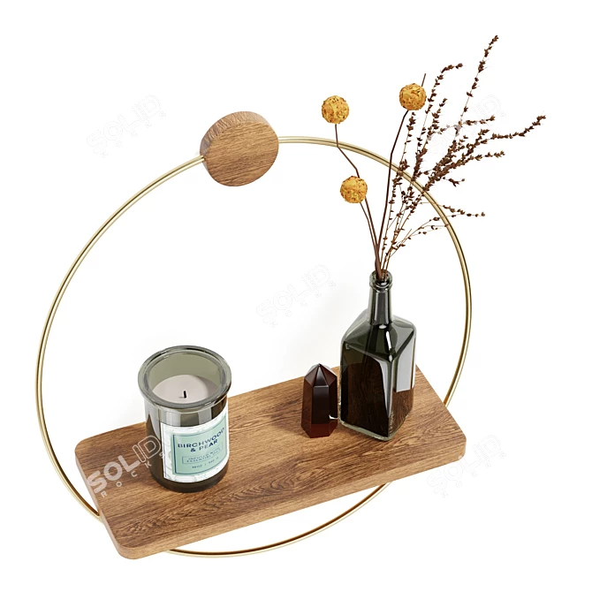 Ella Circular Wood Wall Display 3D model image 4