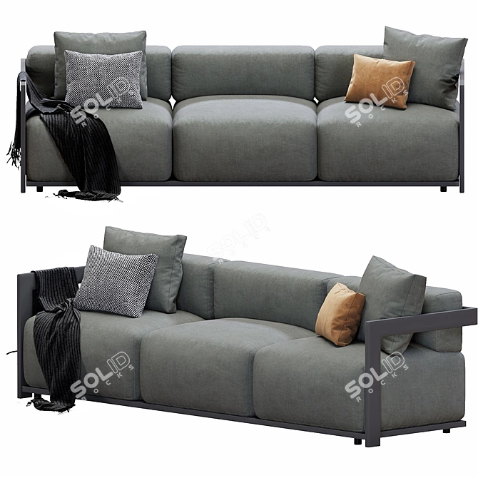 Modern Meridiani Cloud Sofa Set 3D model image 2