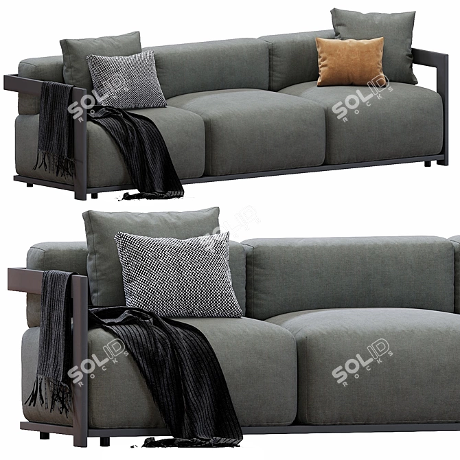 Modern Meridiani Cloud Sofa Set 3D model image 5