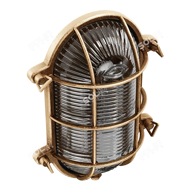 Solid Brass Weatherproof Oval Light 3D model image 4