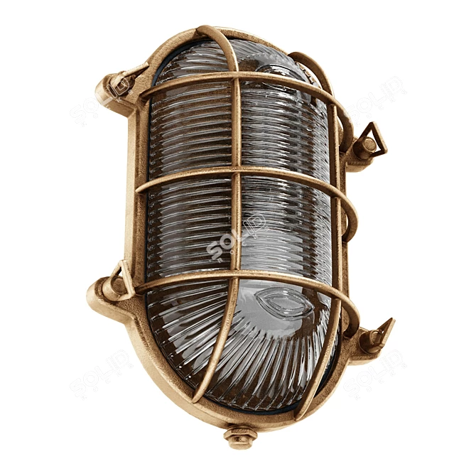 Solid Brass Weatherproof Oval Light 3D model image 5