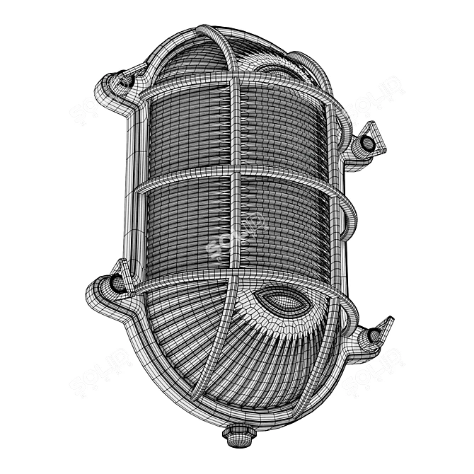 Solid Brass Weatherproof Oval Light 3D model image 6