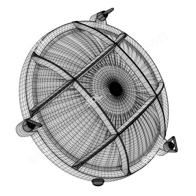 Brass Bunker Round Wall Light 3D model image 6