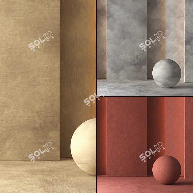 Vibrant Plaster Textures - 8K 3D model image 1