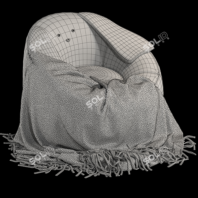 Bunny Pink Character Kids Bean Bag 3D model image 3