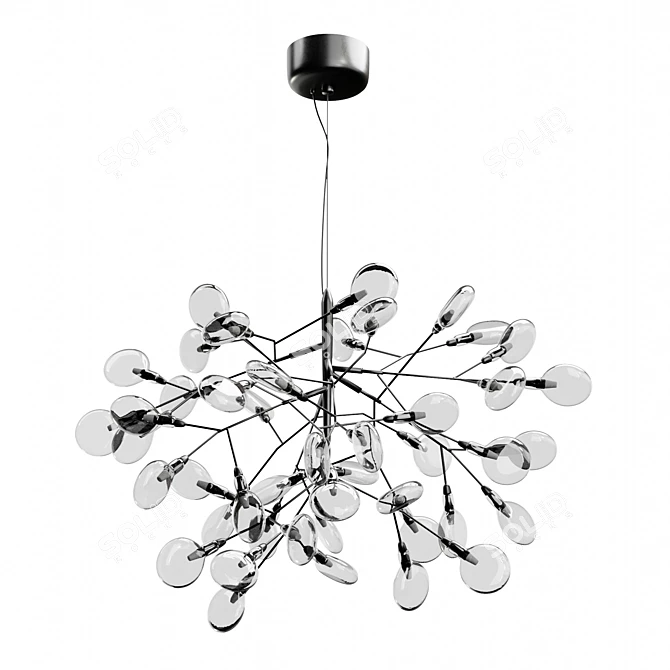 Elegant Black Pendant Chandelier 3D model image 3