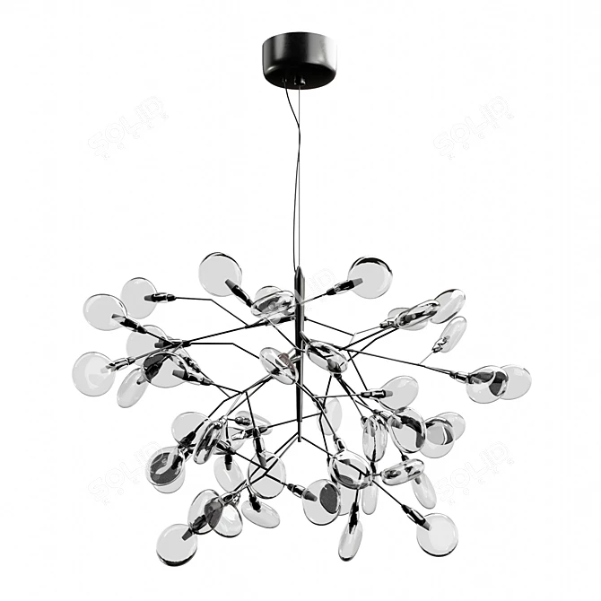 Elegant Black Pendant Chandelier 3D model image 4