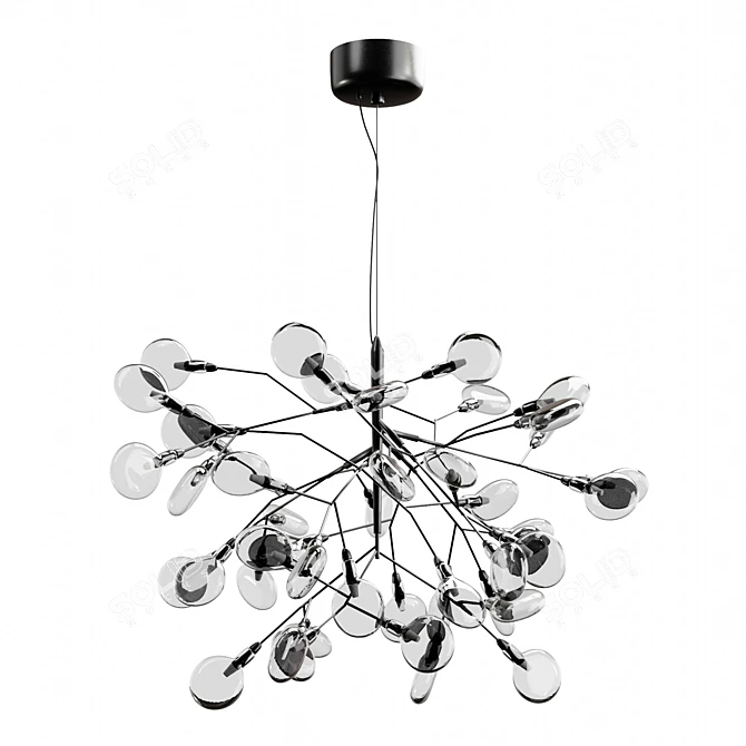 Elegant Black Pendant Chandelier 3D model image 5