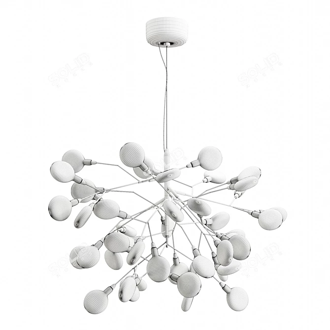 Elegant Black Pendant Chandelier 3D model image 6