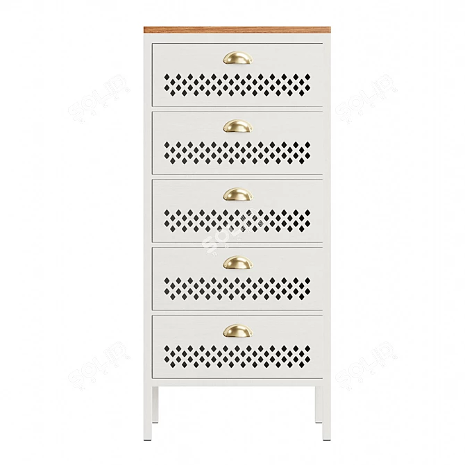 Industrial Vintage Tall Locker Storage 3D model image 5