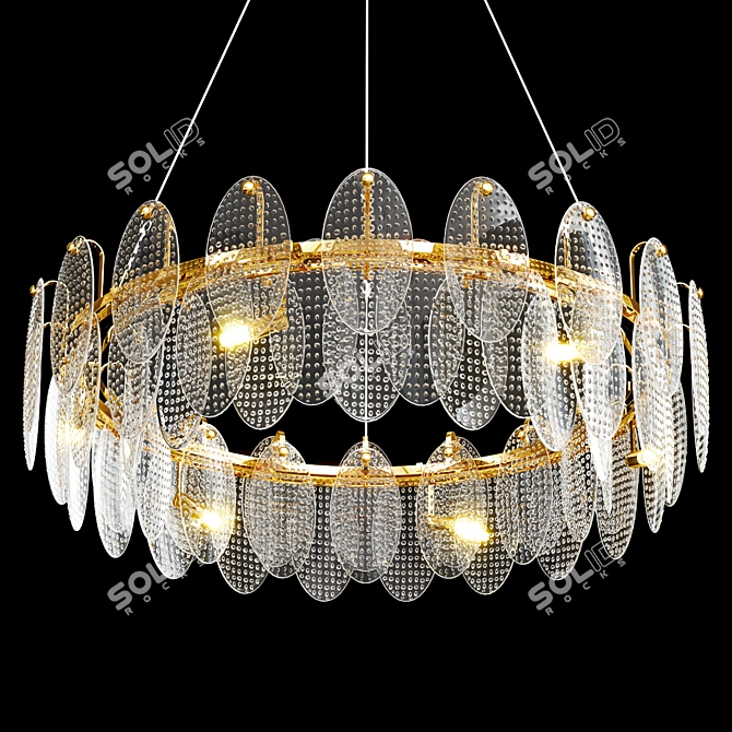 Luxury Crystal Metal Chandelier Collection 3D model image 3