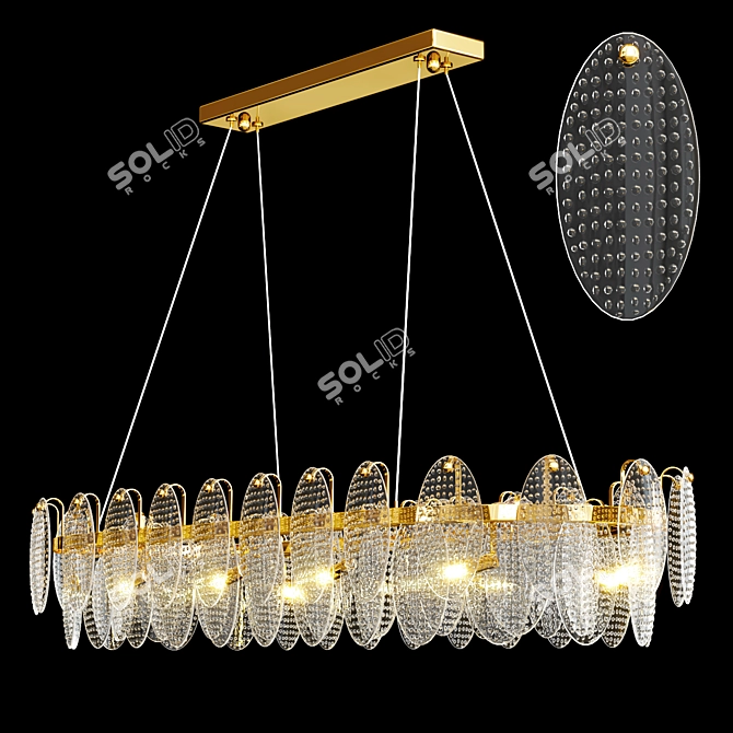 Luxury Crystal Metal Chandelier Collection 3D model image 4