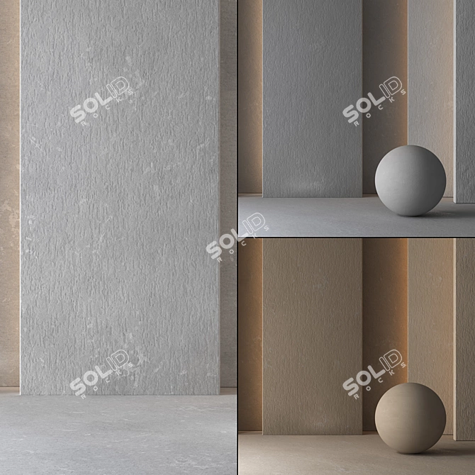 Painted Plaster Material PBR Set 3D model image 1