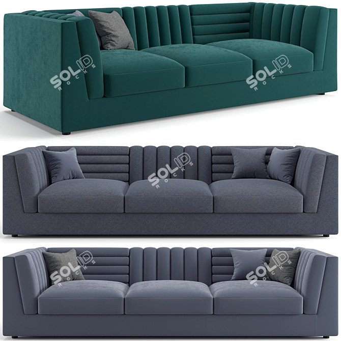 Luxury Trussardi Casa Relief Sofa 3D model image 1